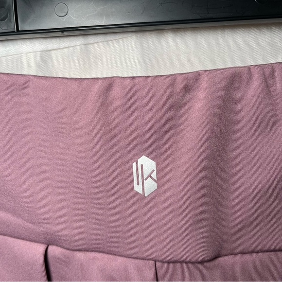 Purple matching crop top & pleated athletic tennis golf skirt workout set sz M - Picture 7 of 12